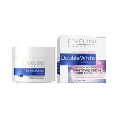 Eveline Double White+ Vitamin C Intensely Whitening Mattifying Day & Night Cream, All Skin Types, 50ml